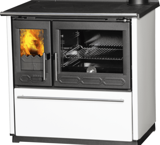 Cuisinière À Bois 8Kw 850 Glas Blanc Gauche – Plamen
