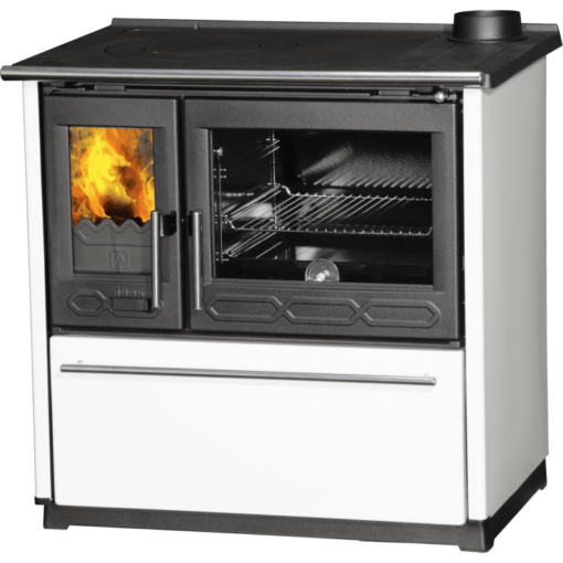 Cuisinière À Bois 8Kw 850 Glas Blanc Gauche – Plamen