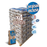 04 PALETTES WOODSTOCK GRANULÉS DE BOIS – 288 SACS DE 15 KG