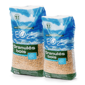 Palette De Granulés Bois EO2 – De 66 Sacs 15kg – DINPlus