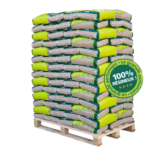 Palette BOIS D’OR de 126 sacs de granulés pellets 8 kg, 100% résineux